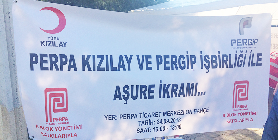 Kızılay ve Pergip Perpa'da aşure dağıttı