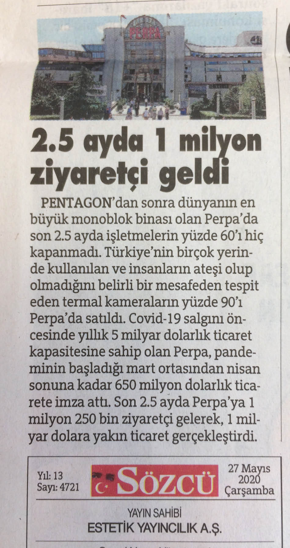 Sözcü Gazetesi Perpa