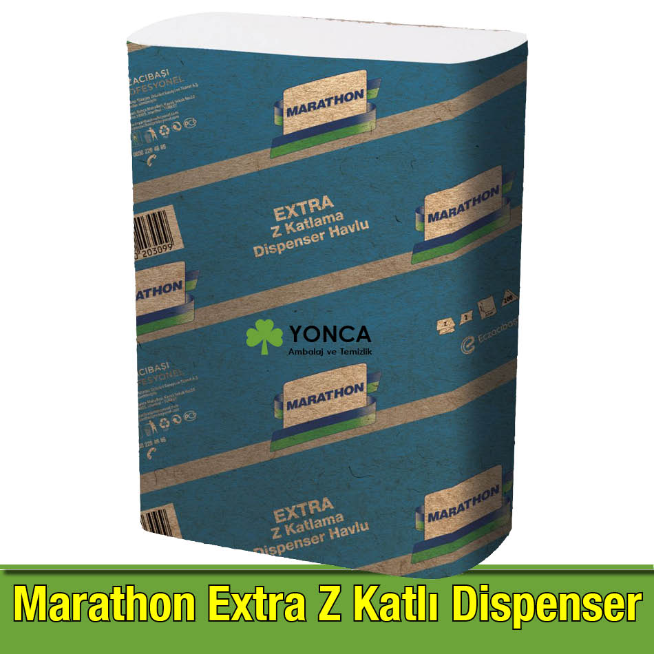 Marathon Extra Z Katlı Dispenser Havlu 21,5x24 cm 4,48 kg 2 Katlı 200 Adet/12 Paket