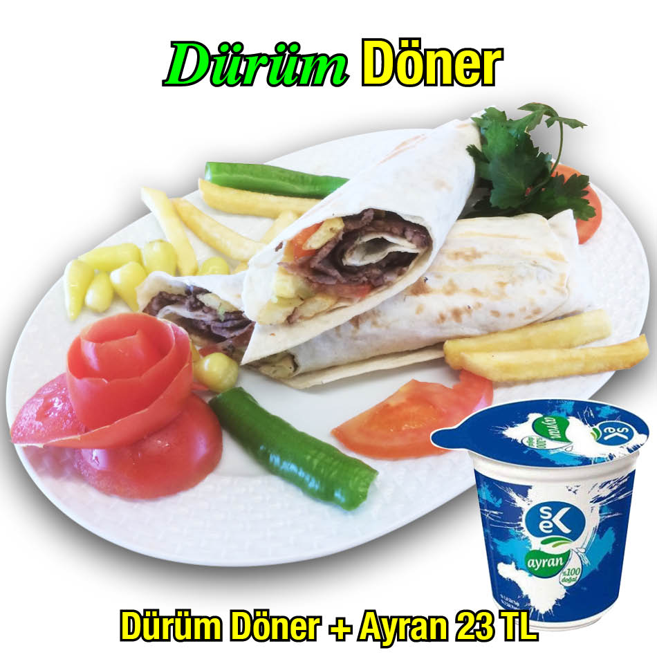 Alazade Restoran Dürüm Döner Ayran 23 TL