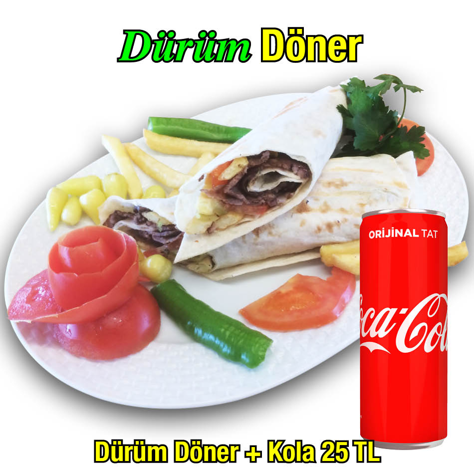 Alazade Restoran Dürüm Döner Kola 25 TL