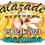 Alazade Restoran 15 Ocak Günün Menüsü