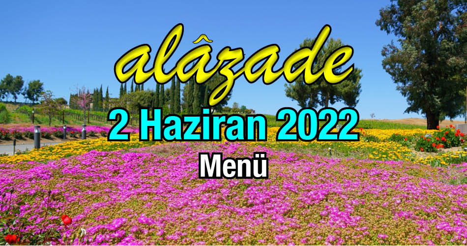 Alazade 2 Haziran 2022 Menü