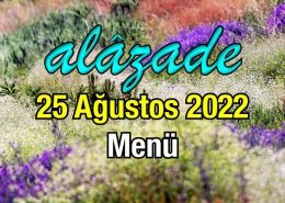 Alazade 25 Ağustos 2022 Menü