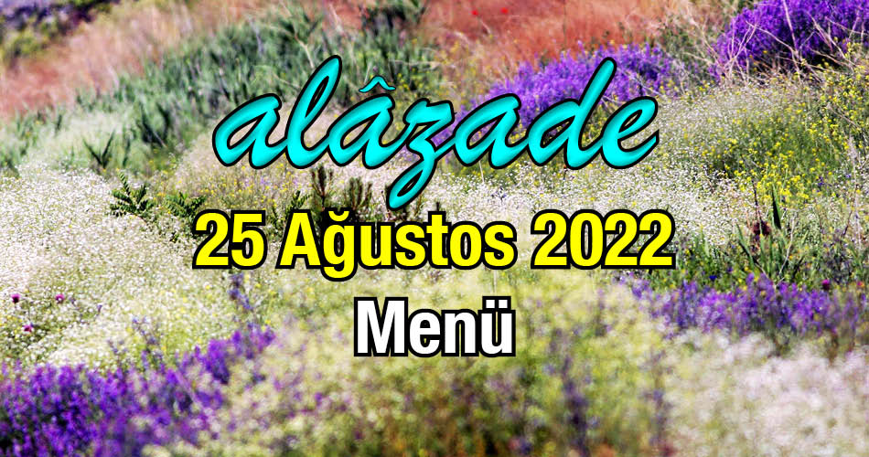 Alazade 25 Ağustos 2022 Menü