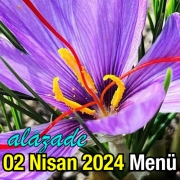 Alazade 02 Nisan 2024 Menü
